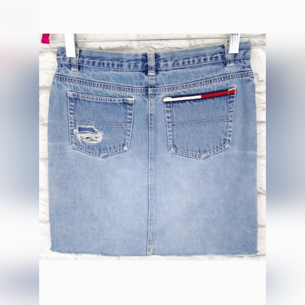 Vintage 90's High Waist Distressed Tommy Skirt